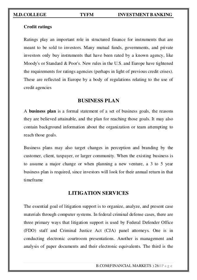 investment company business plan example how to be your own investment banker